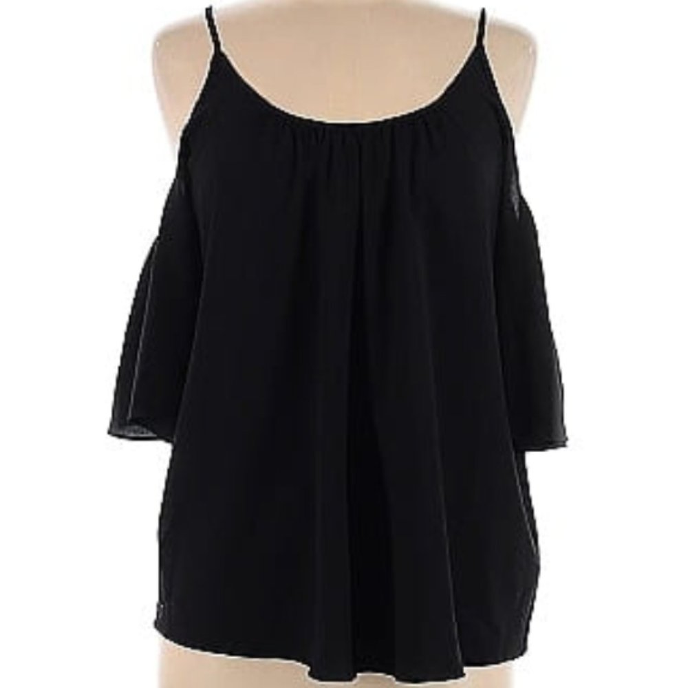French Connection Black Cold Shoulder Tank Top